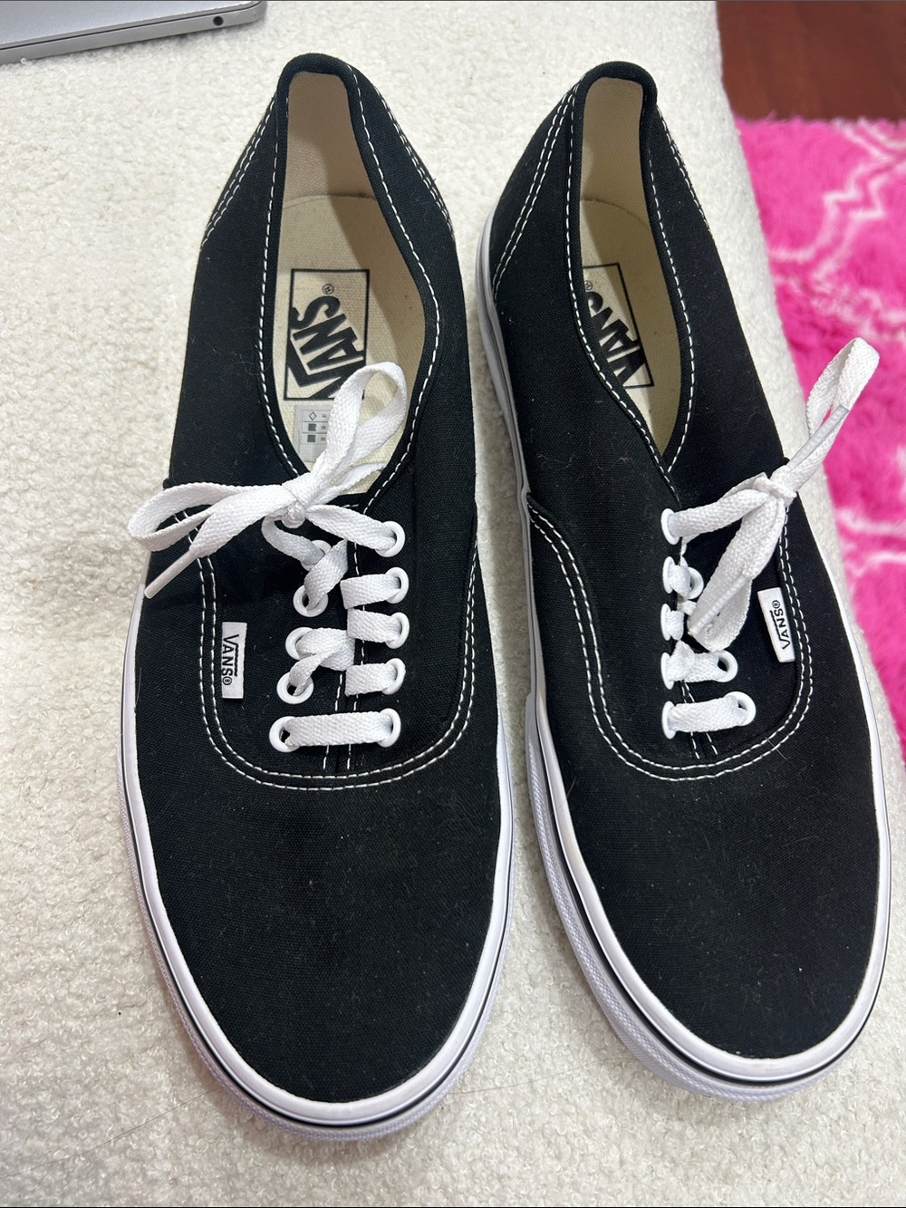 Vans Black Canvas Low-Top Sneakers with White Laces